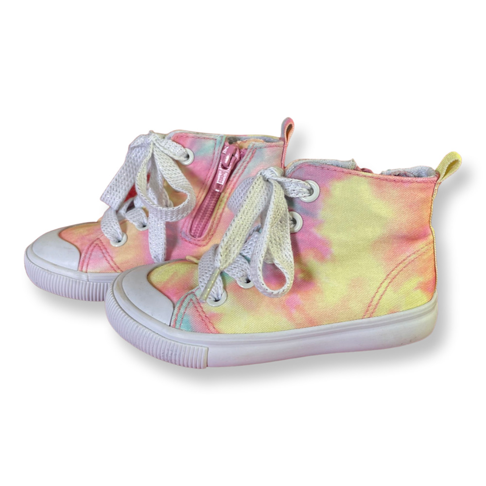 Cat & Jack Tie Dye High-Top Sneakers - Toddler Size 7